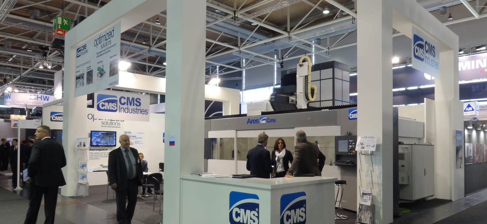 CMS stand with its branded reception desk, EMO Hannover 2011
